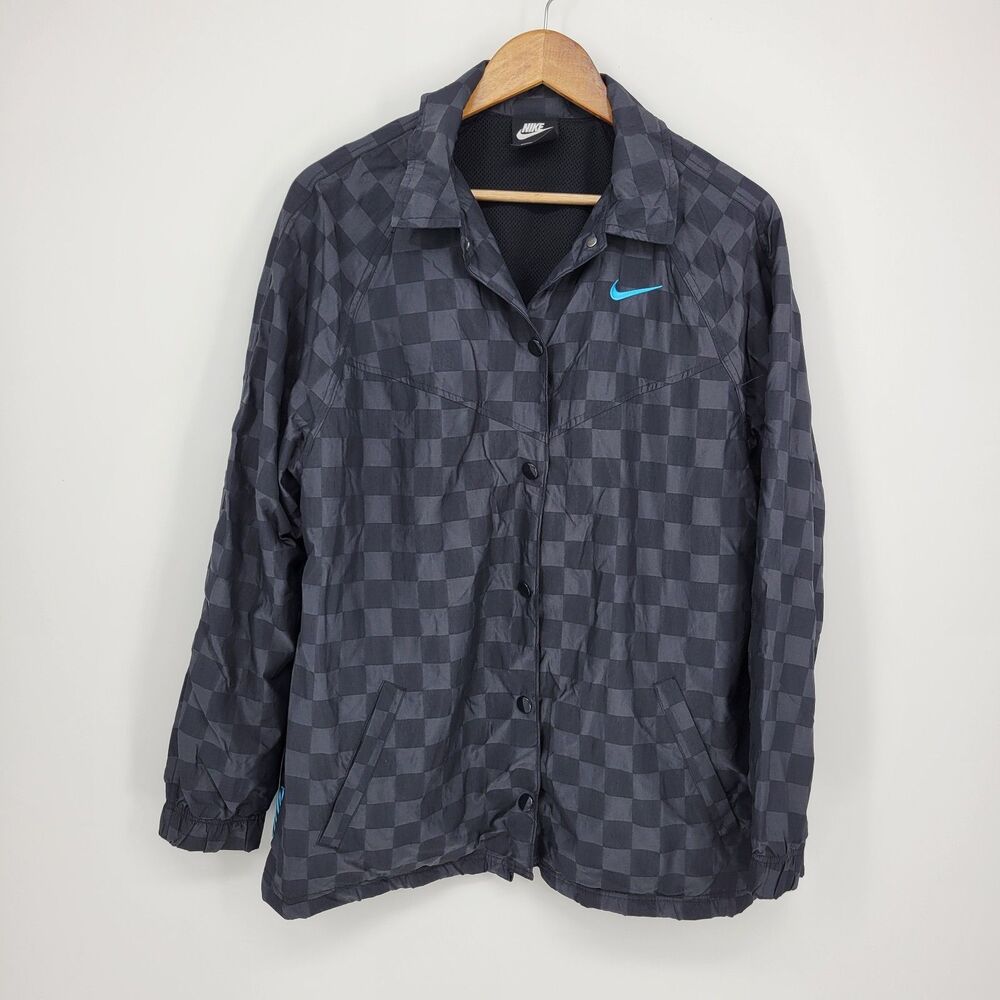 Nike Womens Sportswear Icon Clash Coaches Jacket Checkerboard Medium Snap